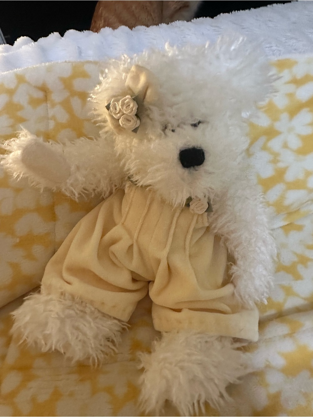 Plush White Boyds Bear Teddy Bear in Cream Outfit - Kids Toy
